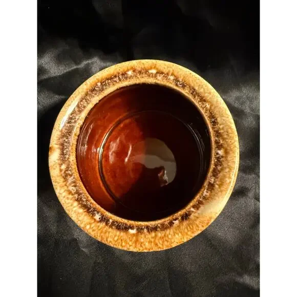 Vintage 60’s Hull Brown Drip Glaze sugar bowl with lid 5” - Picture 6 of 7